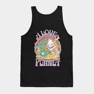 Earth Day Cottagecore Aesthetic Frogs The Groovy Planet Tank Top